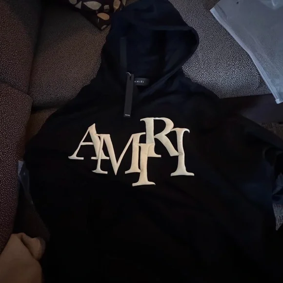 AMIRI stacked Black Hoodie